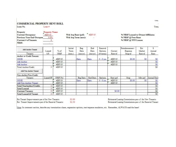 Updated Rent Roll √ Printable Rent Roll Template (Word)
