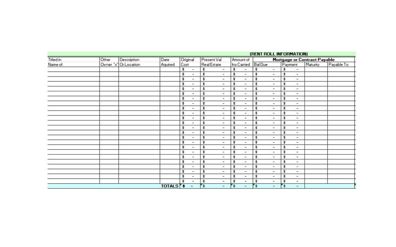 √ Printable Rent Roll Template (Word)