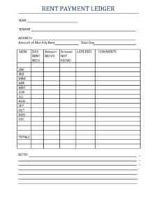 Rental Ledger Template Example