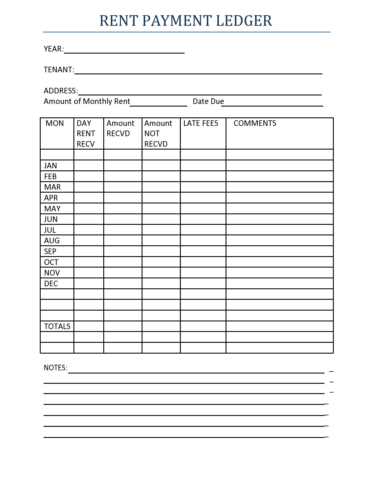 Rental Ledger Template Example Rental Ledger Template Example