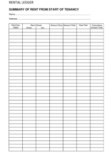 Rental Ledger Template Sample