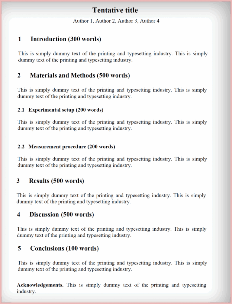 √ Research Paper Template (Word)