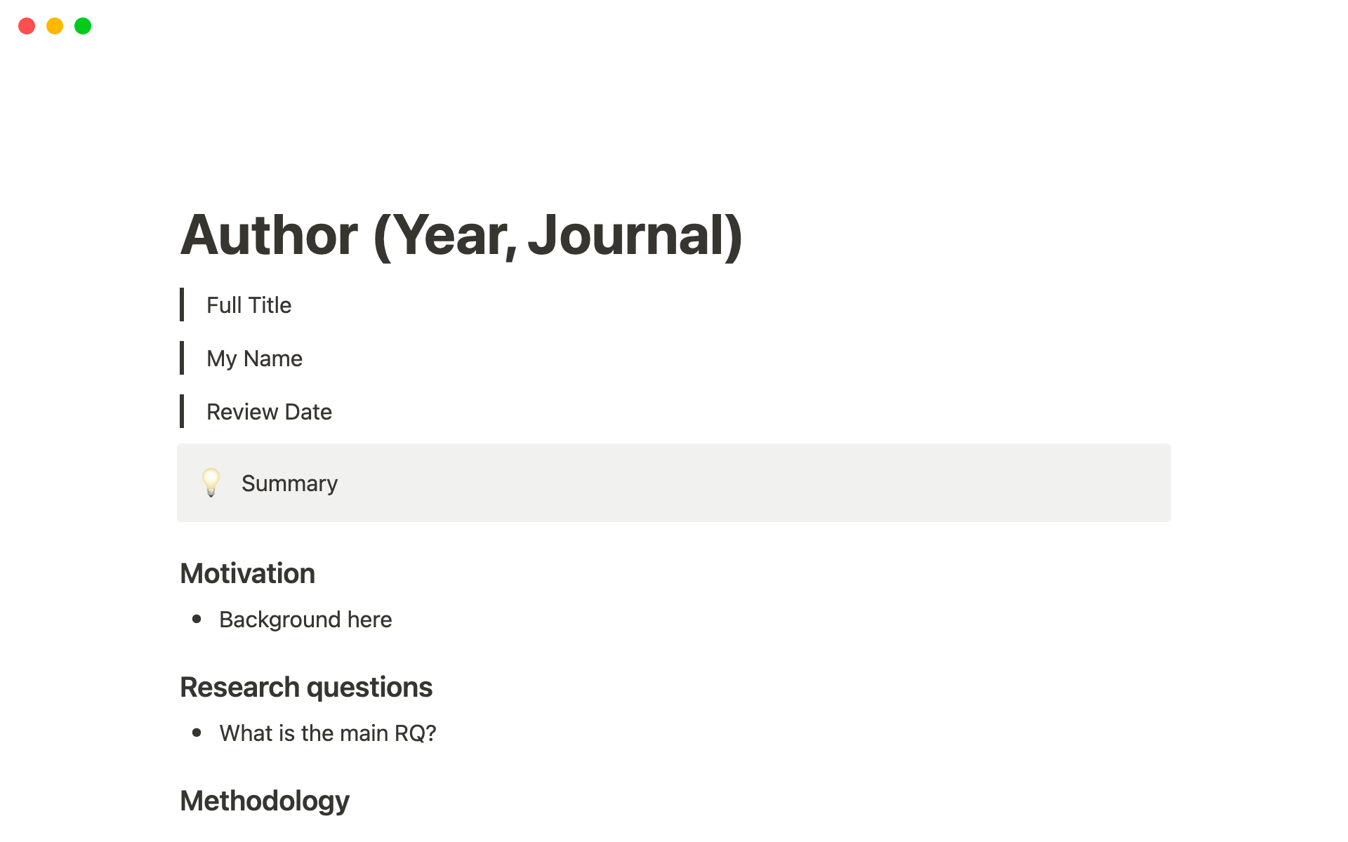 Research Paper Template
