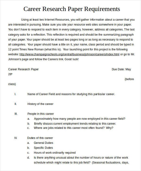 Research Paper Template