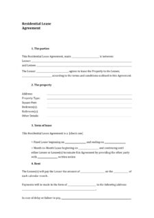 Residential Lease Agreement Template