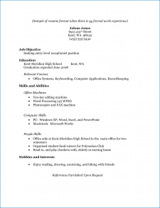 Resume Template For No Work Experience Example