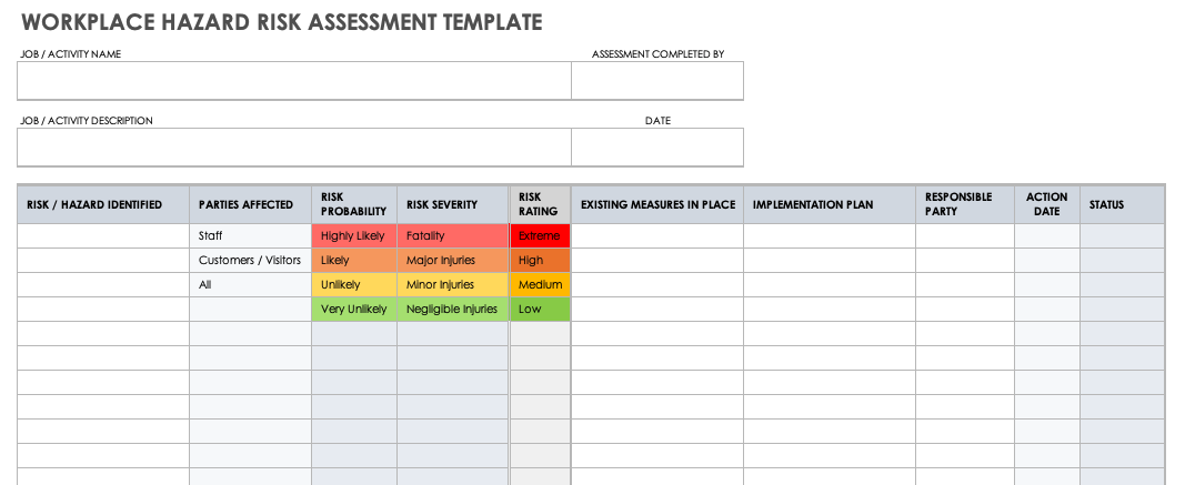 Risk Assessment Template