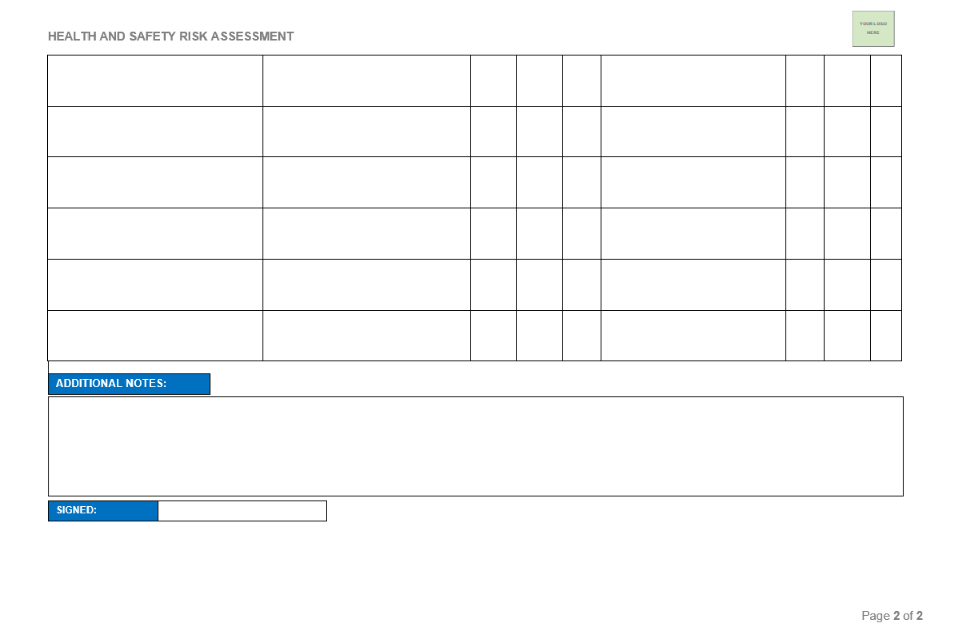 Risk Assessment Template