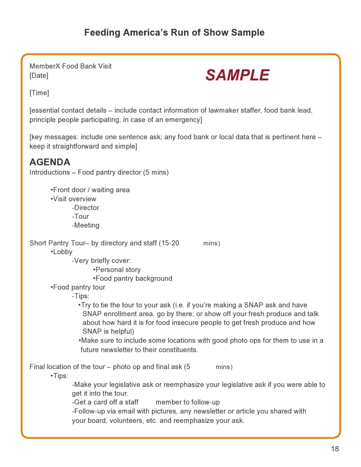 √ Customizable Run of Show Template (Word)