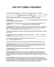 Sample Debt Settlement Agreement Template