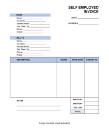 Sample Self employed Invoice Template