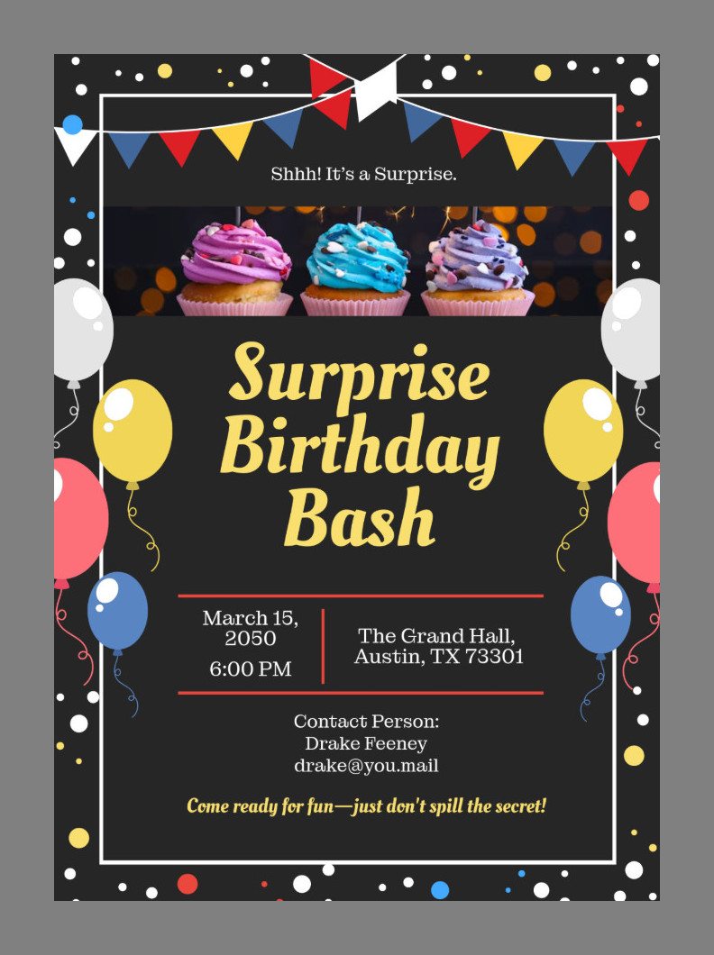 Sample Surprise Party Invitation Template Sample Surprise Party Invitation Template