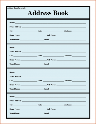 √ Free Printable Address Book Template