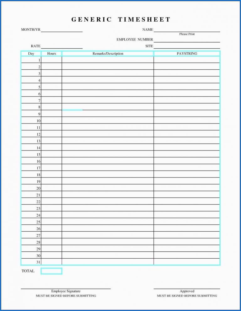 √ Free Editable Attorney Timesheet Template