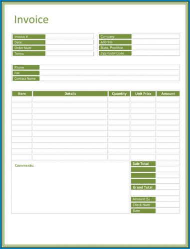 √ Free Printable Blank Invoice Template