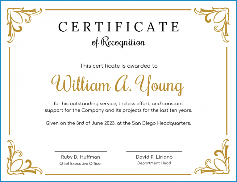 Image 10 for Sample Certificate Of Recognition Template