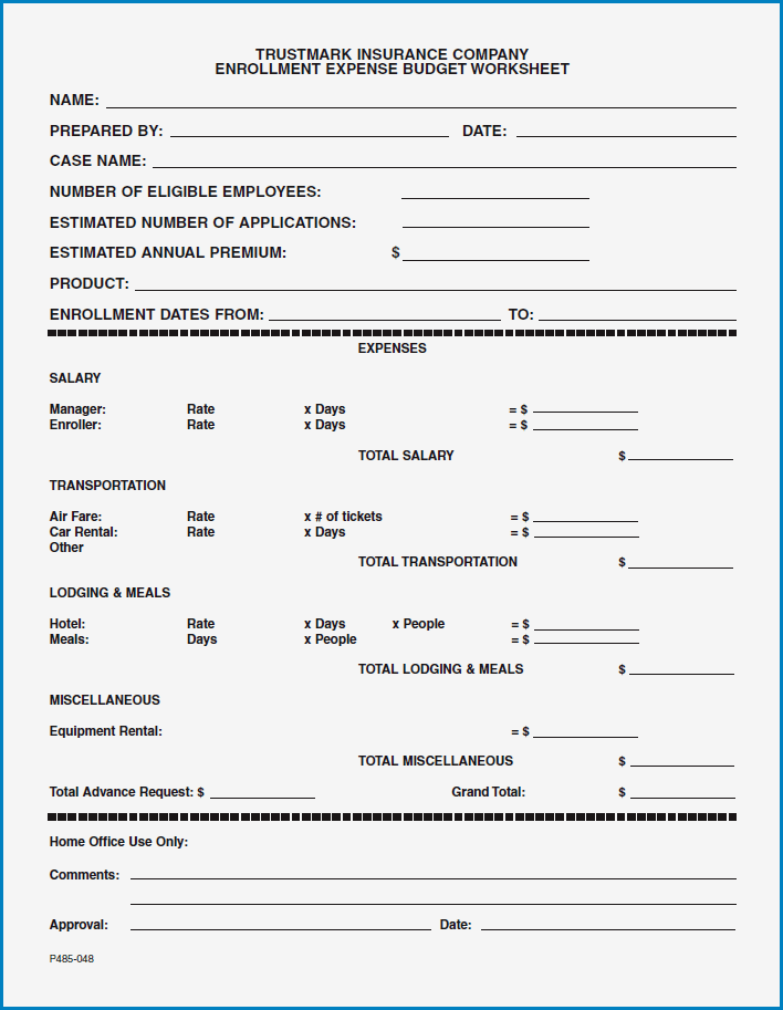 Sample of Company Budget Template