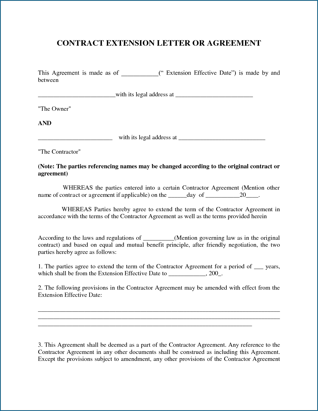 √ Free Printable Contract Between Two Parties | Templateral