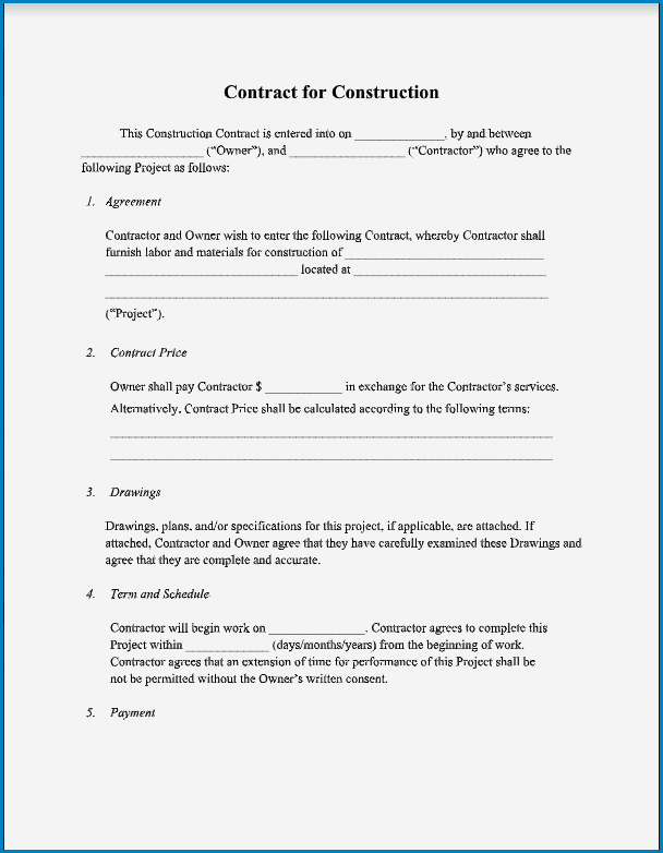 Free Printable Contractor Agreement Template Free Printable Contractor Agreement Template