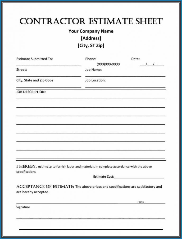 free-printable-contractor-estimate-form