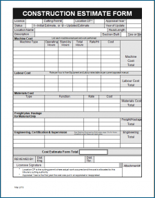 √ Free Printable Contractors Estimate Template