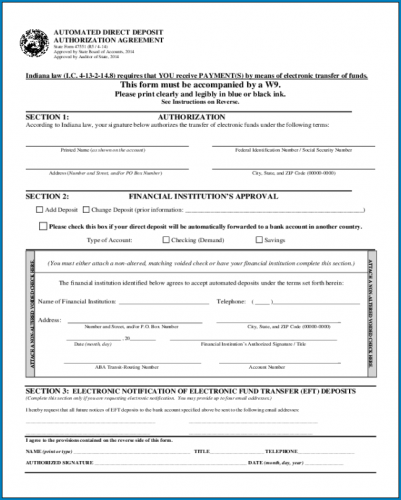 free printable direct deposit authorization form templateral