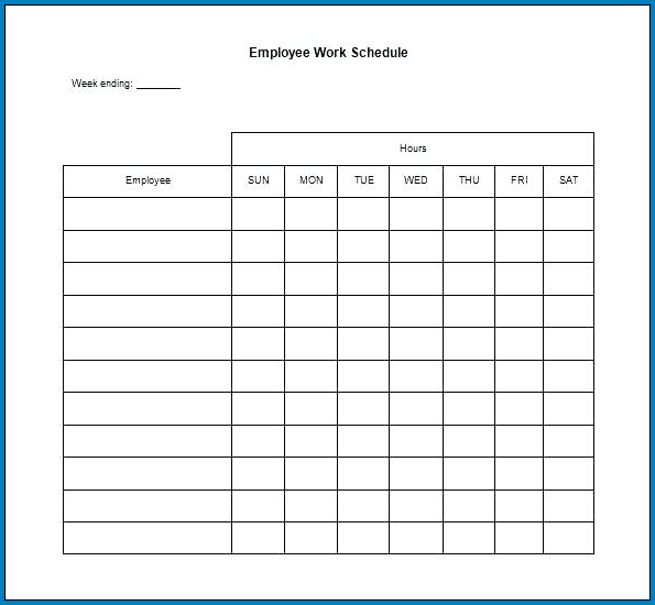 Free Printable Weekly Work Schedule Template from www.templateral.com