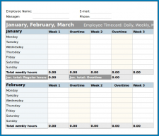 Sample of Excel Timesheet Template Weekly
