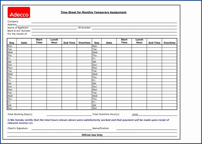 √ Free Excel Weekly Timesheet Template With Formulas