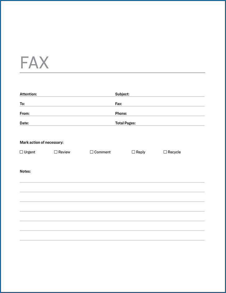 Sample of Fax Cover Letter Template