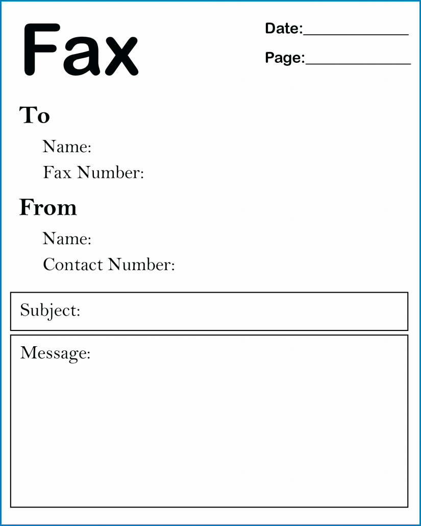 Sample of Fax Cover Sheet Template