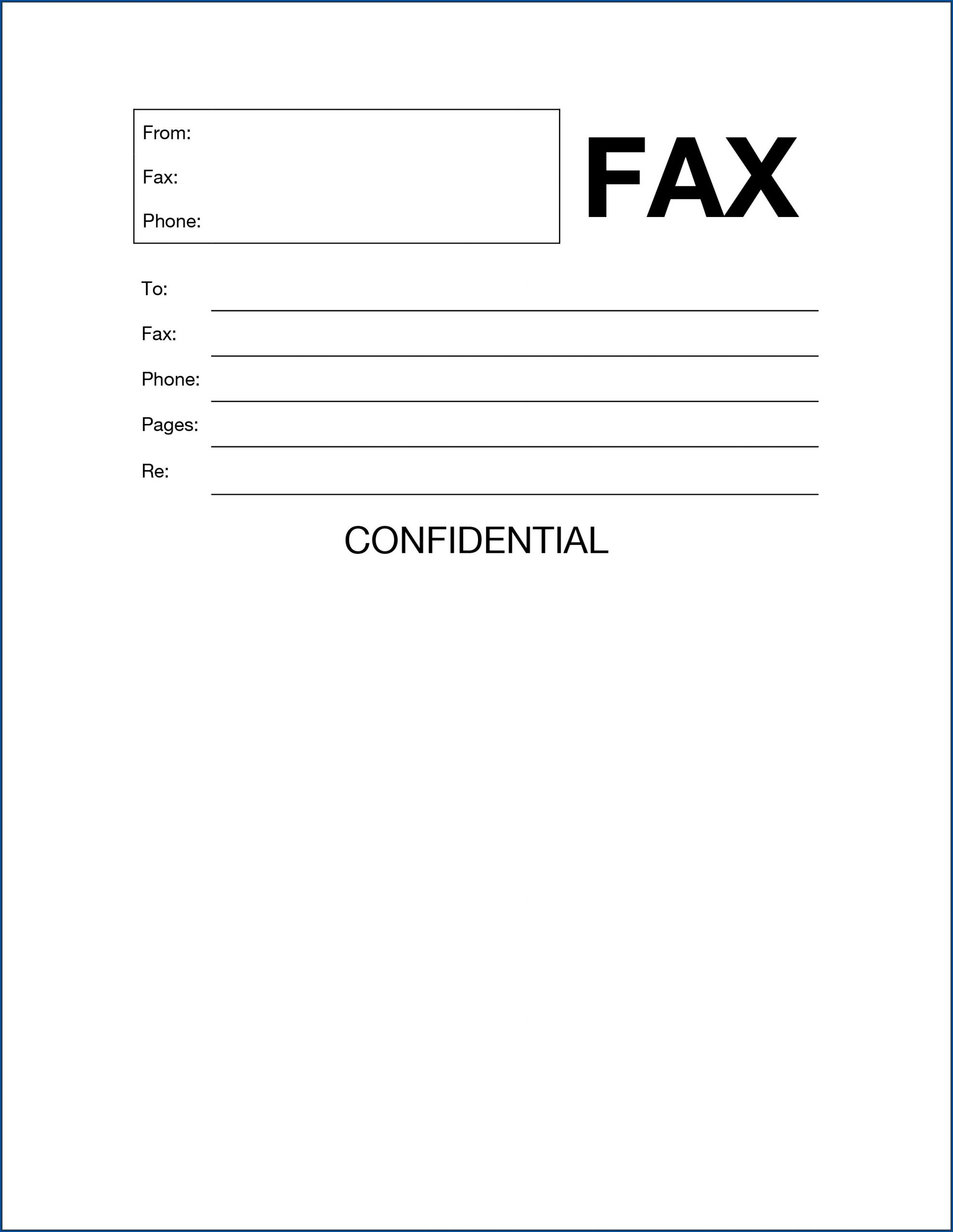 Sample of Fax Cover Sheet Word Template