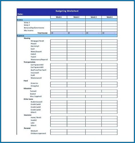 √ Free Printable Financial Budget Template
