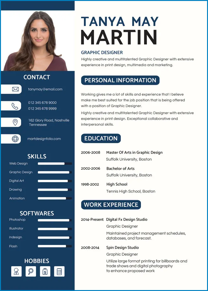 Sample of Graphic Design Resume Template