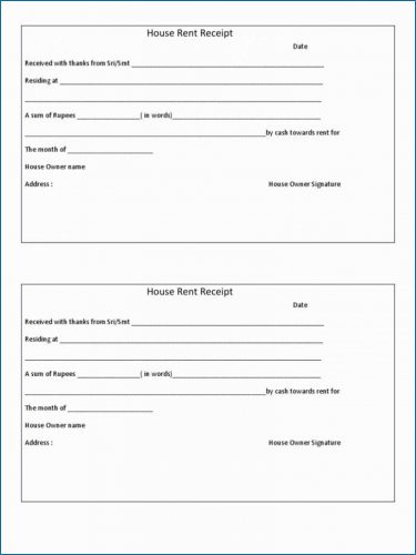 House Rent Slip Sample √ Free Printable House Rent Receipt Template