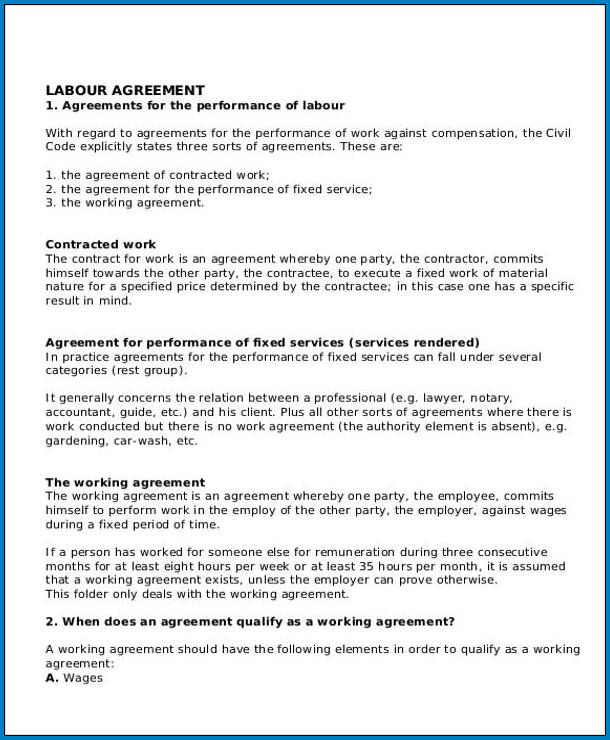 Sample of Labour Contract Agreement For Construction Of House