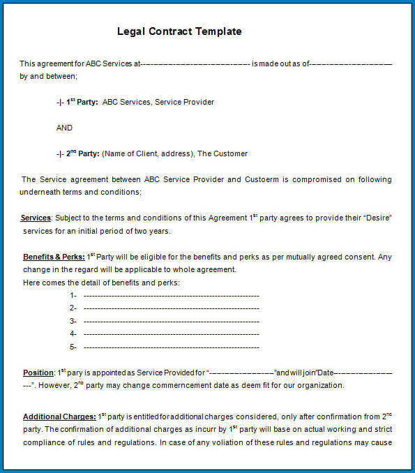 Sample of Legally Binding Contract Template