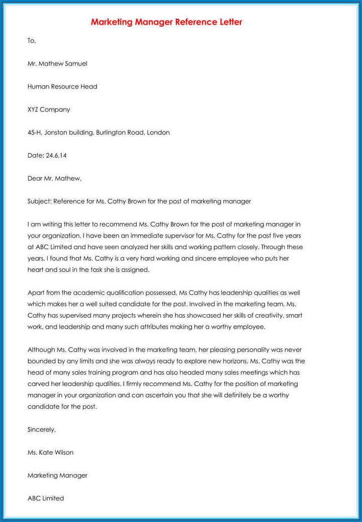 Sample of Letter Of Recommendation For Employee From Manager