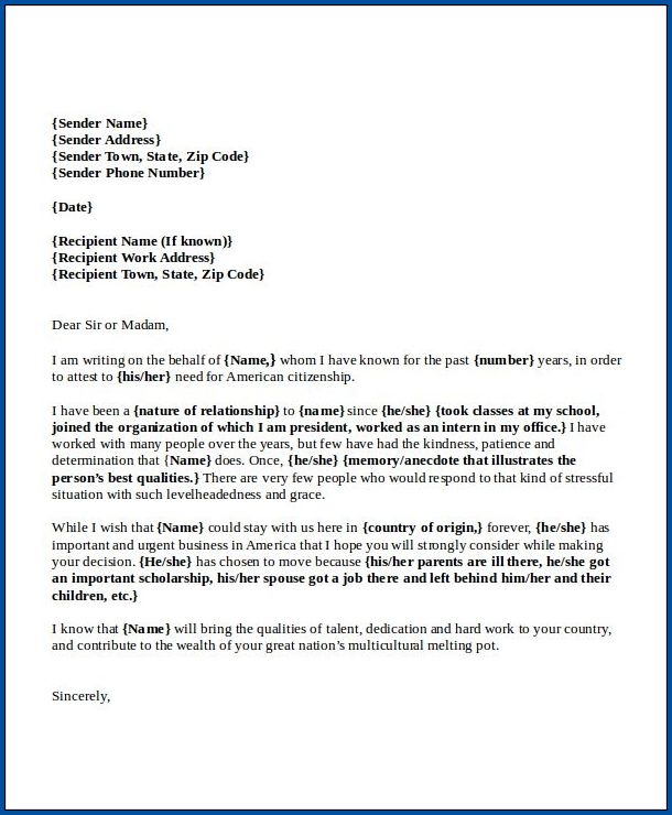 Immigration Letter Of Recommendation For A Friend from www.templateral.com