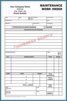 √ Free Printable Maintenance Work Order Template