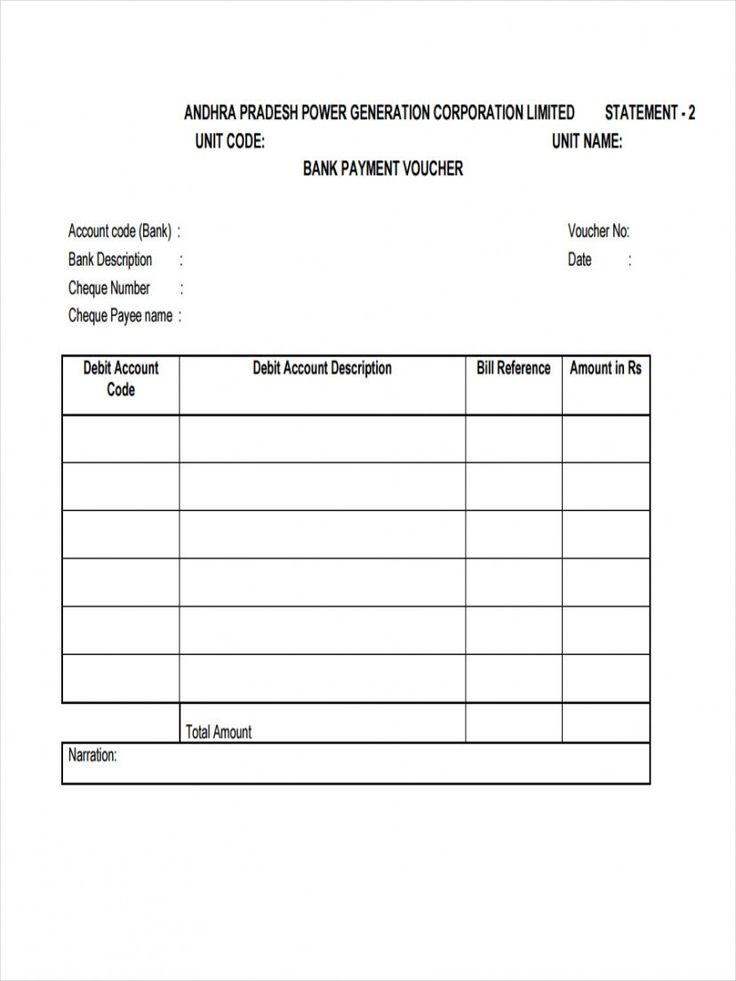 Sample of Printable Check Voucher Template