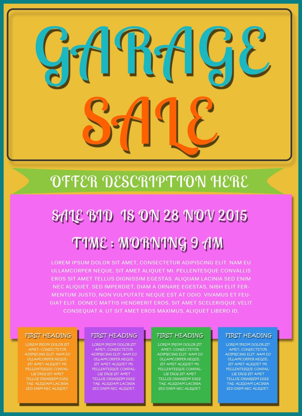 Sample of Printable For Sale Flyer Template