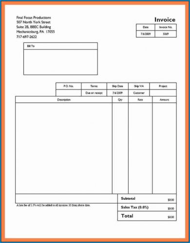 √ Free Printable Professional Invoice Template