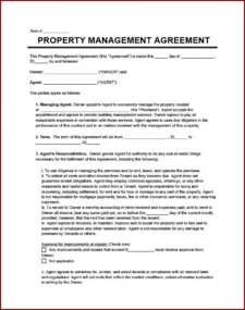 Sample of Property Management Agreement Template