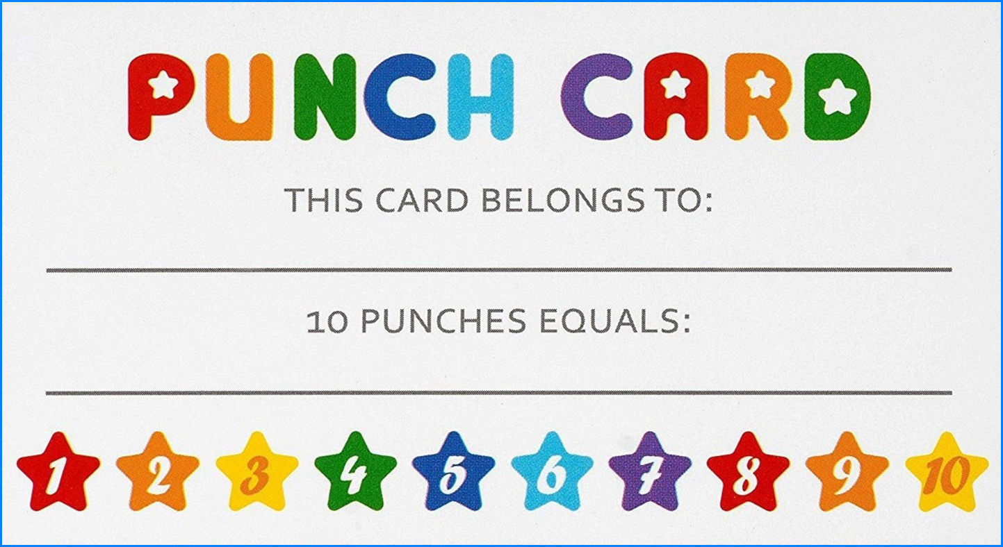  Free Printable Punch Card Template Templateral