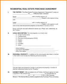 Sample of Real Estate Sale Agreement Template