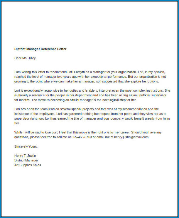 Supervisor Letter Of Recommendation from www.templateral.com