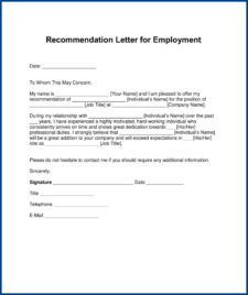 Sample of Reference Letter Template for an Employee