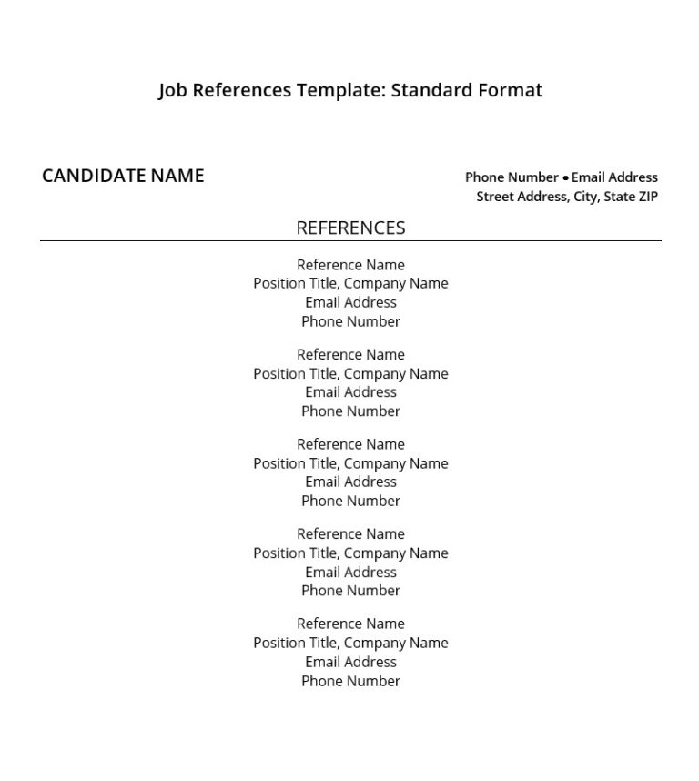 √ Reference List Template (Word)
