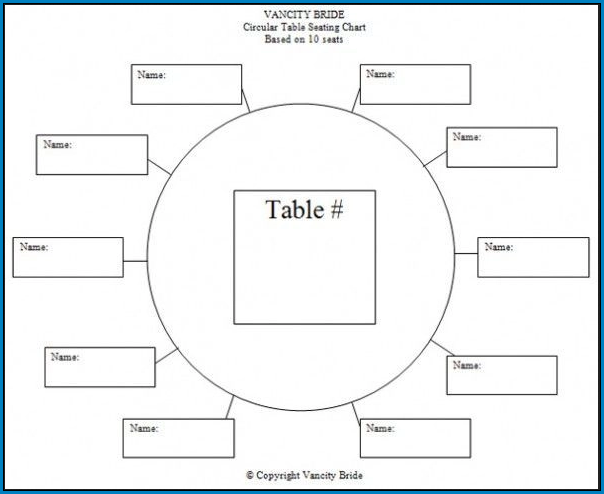 Sample of Seating Chart Template